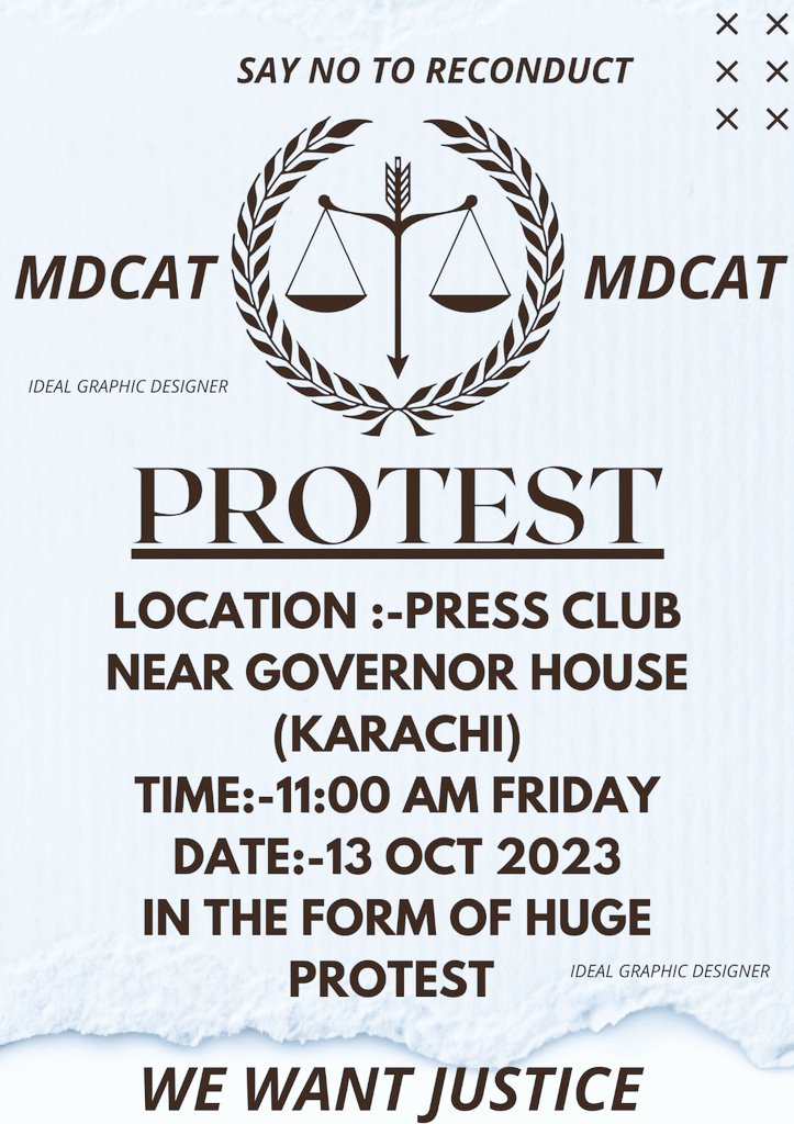 Hazelnut1098's tweet photo. We the students organised a #protest against cm announcement for reconduct of mdcat,  All of you are requested to join us tomorrow 13 Oct 11 am infront of #karachipressclub and increase our strength https://t.co/kiLfXV3Bzi