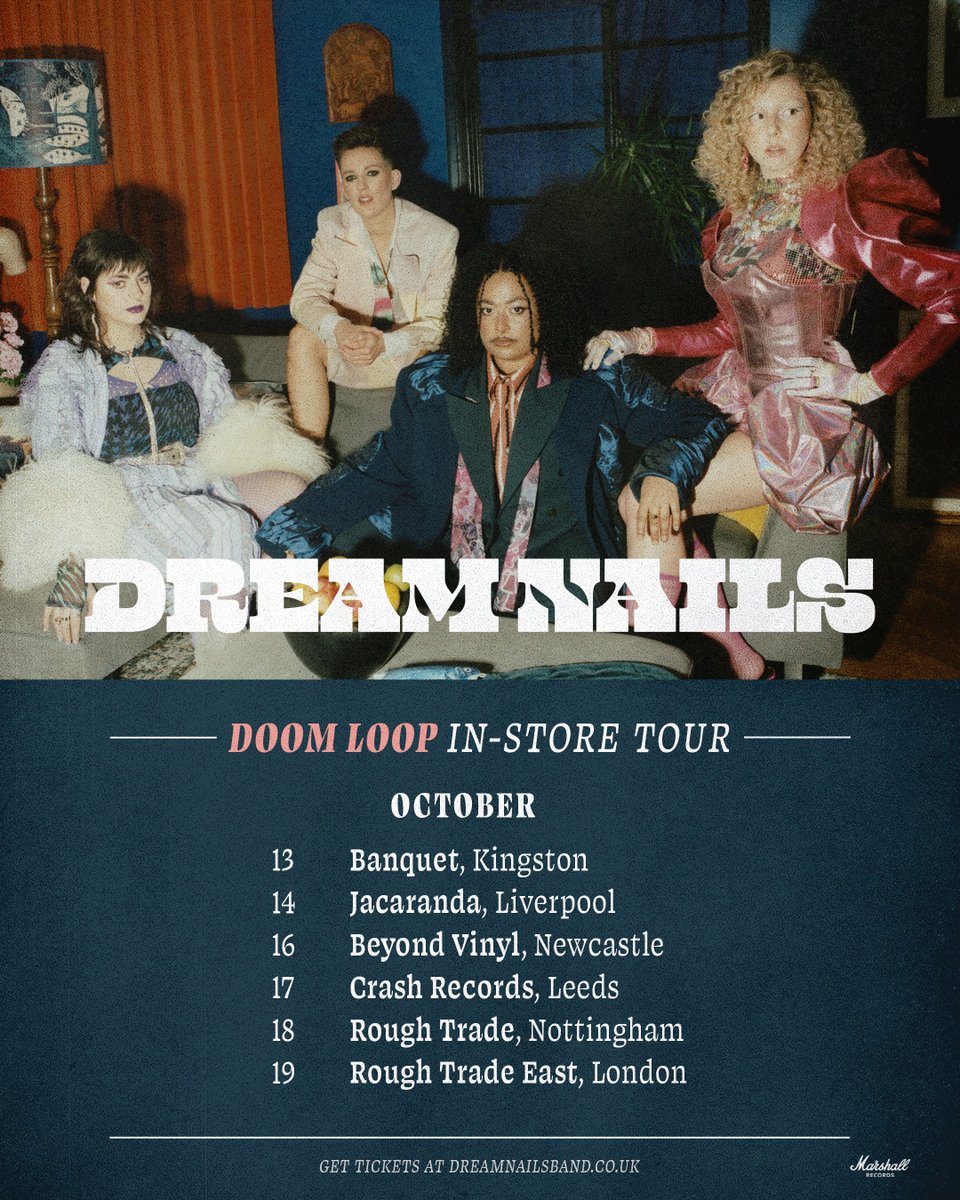 Our very own @yourdreamnails are performing a set of stripped-back in-store shows alongside the release of their new album, ‘Doom Loop’ and you can catch them after the show to get your copy signed 💿 You can find tickets via the link in our bio 💜🎟