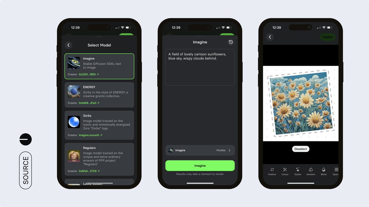 base's tweet image. 🔵 𝗢𝗡𝗖𝗛𝗔𝗜𝗡 𝗗𝗔𝗜𝗟𝗬 🔵

SOURCE from @titlesxyz lets you create and remix assets on Base using AI-powered creative tools — all from your phone

Beta access is now available on iOS

titles.xyz/download