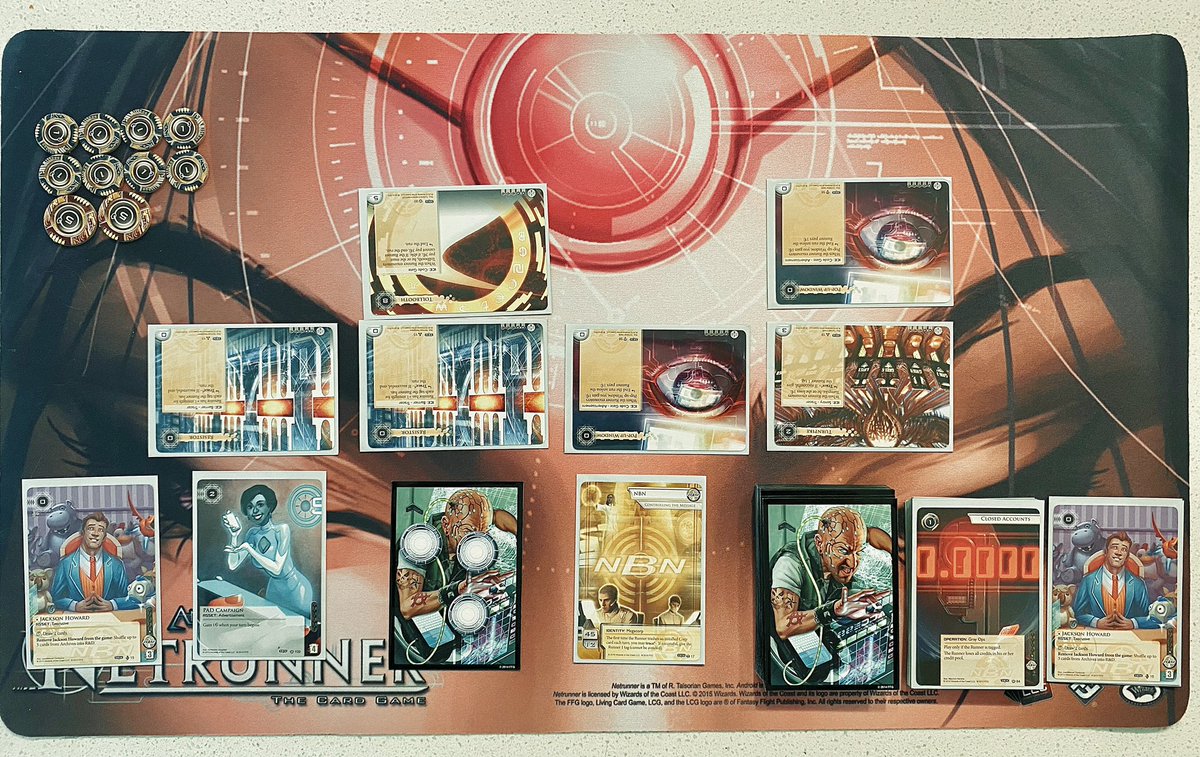 XFleshAndBloodX's tweet photo. @NullSignalGames #NETRUNNER World Championships is this weekend.
I’ll be watching via #nullsignalgames Twitch. Nostalgia has me messing with old championship decks. 
https://t.co/nIGpqxCUB2 https://t.co/8L41UmD5It