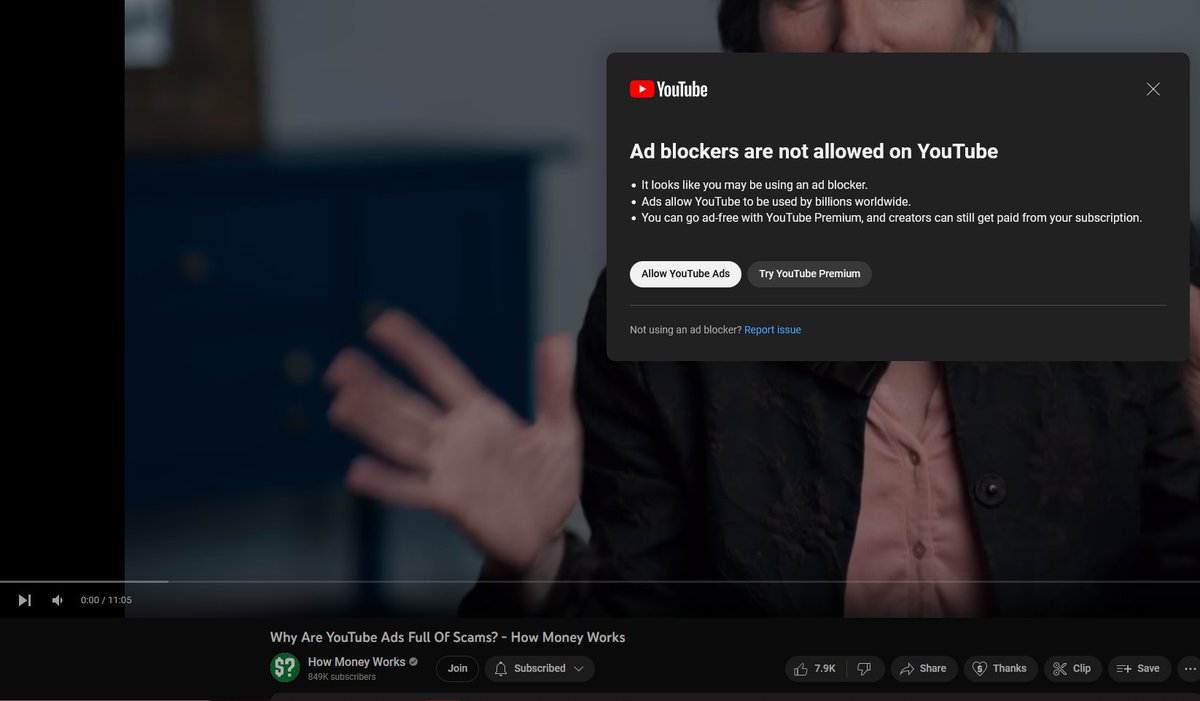 Teaganautic's tweet photo. Oh, the irony. I will not be removing my adblocker @YouTube — And here's why: You are incapable of screening your adverts for scams or malware. Your adverts, like everyone's, slow down your web pages and degrade my experience as a user. Especially because they are often [1] https://t.co/eAGcTbIZc2