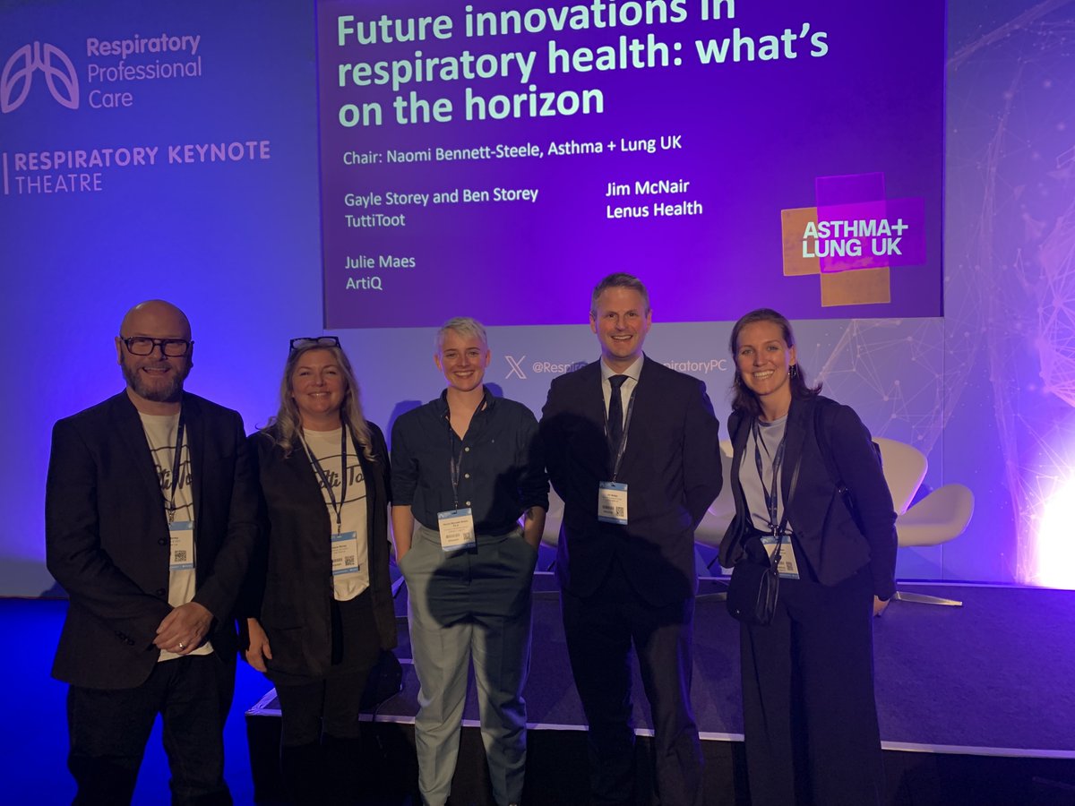 lenushealth's tweet photo. 📷 We had a great time participating in the the @asthmalunguk panel at @Respiratorypc  today joined by our fellow #respiratory innovators

Want to learn more about using digital tools and #AI to support #COPD? Get in touch!

#RespiratoryPC #CommunityDiagnostics #VirtualWards https://t.co/SlX5coEbUx