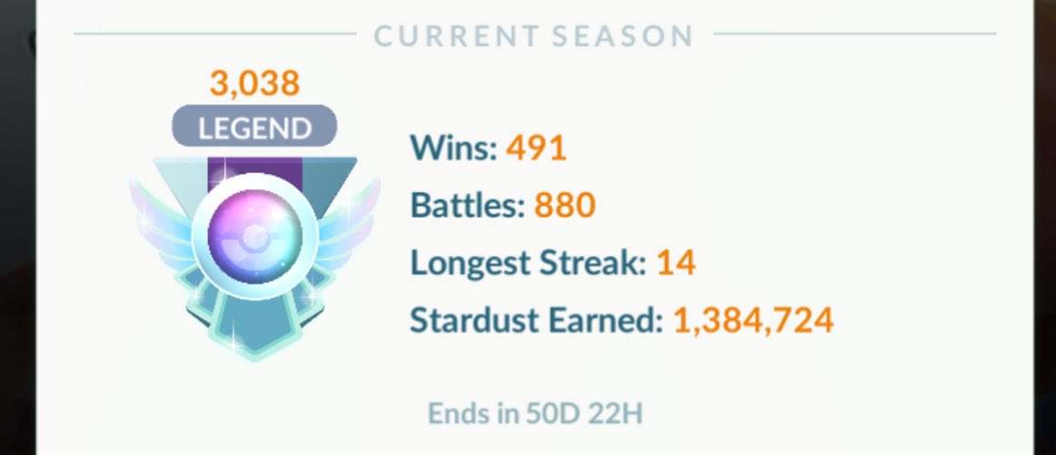 waterbug8_'s tweet photo. Hit legend this season yesterday with what I think was a rather unique team. Shadow Charizard is the best GL closer right now with a shield advantage. https://t.co/7Rd5f2EogD