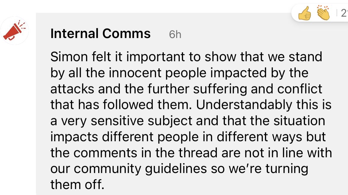 Samosa93719443's tweet photo. @PeterOHanrahaH @sainsburys @waitrose @sainsburys will never support, listen to what their CEO said below, then the staff stood up to him and they silenced their employees. What an embarrassment for @sainsbury's - we would rather shop at Iceland. https://t.co/SzGo3PyfBy