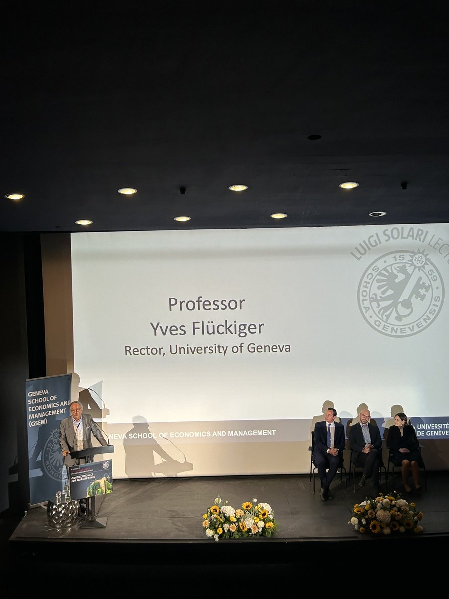 FlueckigerYves's tweet photo. Prof. Esther Duflo (2019 @NobelPrize in Economics) is   giving a conference on Good Economics for Warmer Times @GSEM_UNIGE showing that we will not be able to tackle climate change without tackling redistribution between and within countries https://t.co/1CDAxvOSj1
