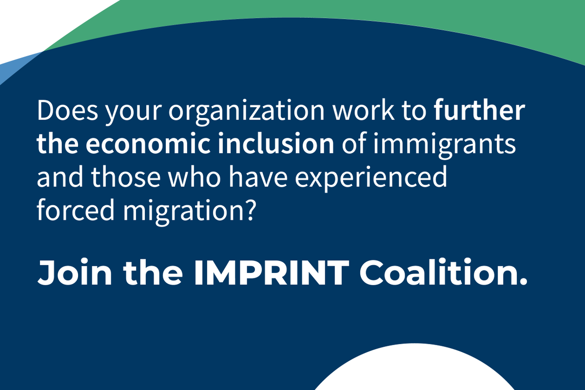 Apply to our coalition by TOMORROW, Oct 13! 

Advance public policies that support the economic inclusion of immigrants &amp; forcibly displaced people with a network of national service providers, advocates, &amp; educational institutions! 

impact-wes.org/join-imprint

#JoinIMPRINT