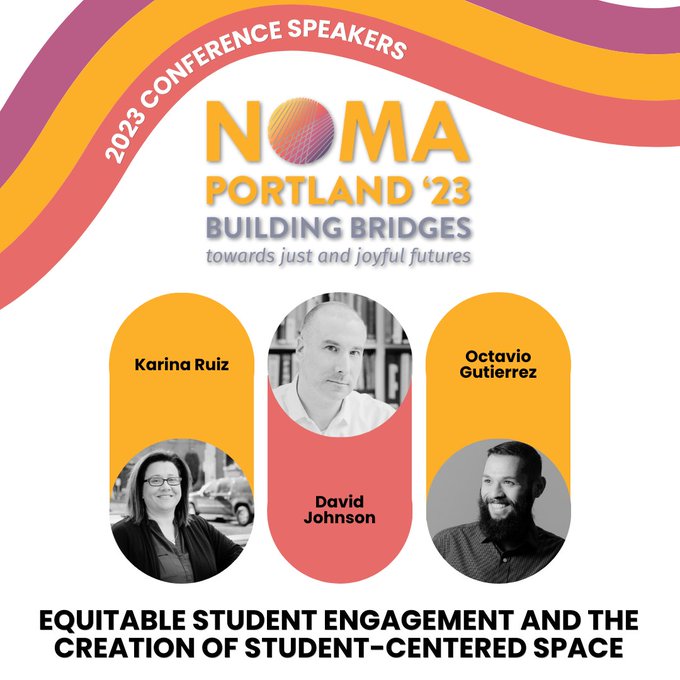 BRIC Architecture (@bric_arch) on Twitter photo Q: How can we champion student-centered outcomes that respond to the lived experiences, social identities, & dreams of a school’s student community? A: Put students first!
Join us TODAY at 2:45pm to explore empowering, equity-driven student engagement strategies #NOMA23 <a href="/Ruizpdx/">Karina Ruiz</a> Q: How can we champion student-centered outcomes that respond to the lived experiences, social identities, & dreams of a school’s student community? A: Put students first!
Join us TODAY at 2:45pm to explore empowering, equity-driven student engagement strategies #NOMA23 <a href="/Ruizpdx/">Karina Ruiz</a>