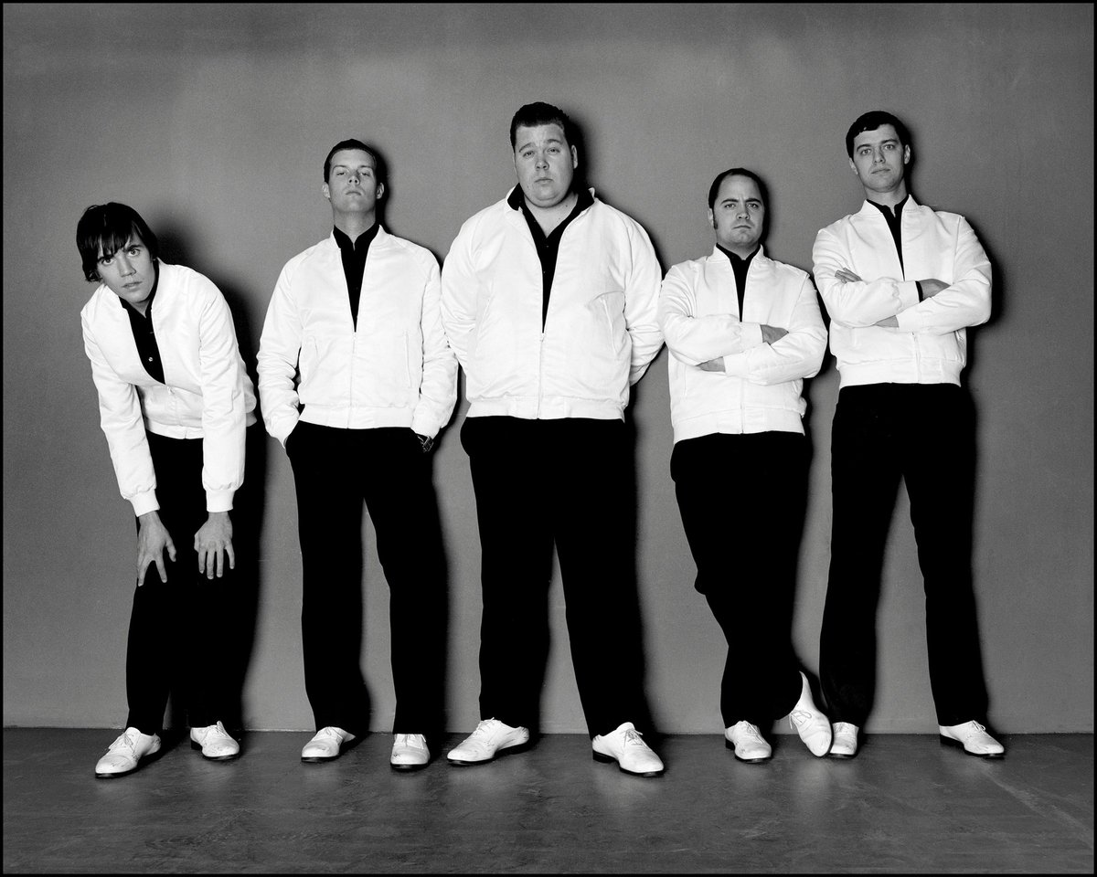 TheHives's tweet photo. We present to you, The Hives Oct 2004, Nov 2007 and Sept 2023. 

Posing the same for comparison. Aging like fine swine. The bass player ages weird though. Seems completely changed. 

Which is your favorite era and why is it 2023?

📸 Erik Weiss https://t.co/pjw3aKNcWI