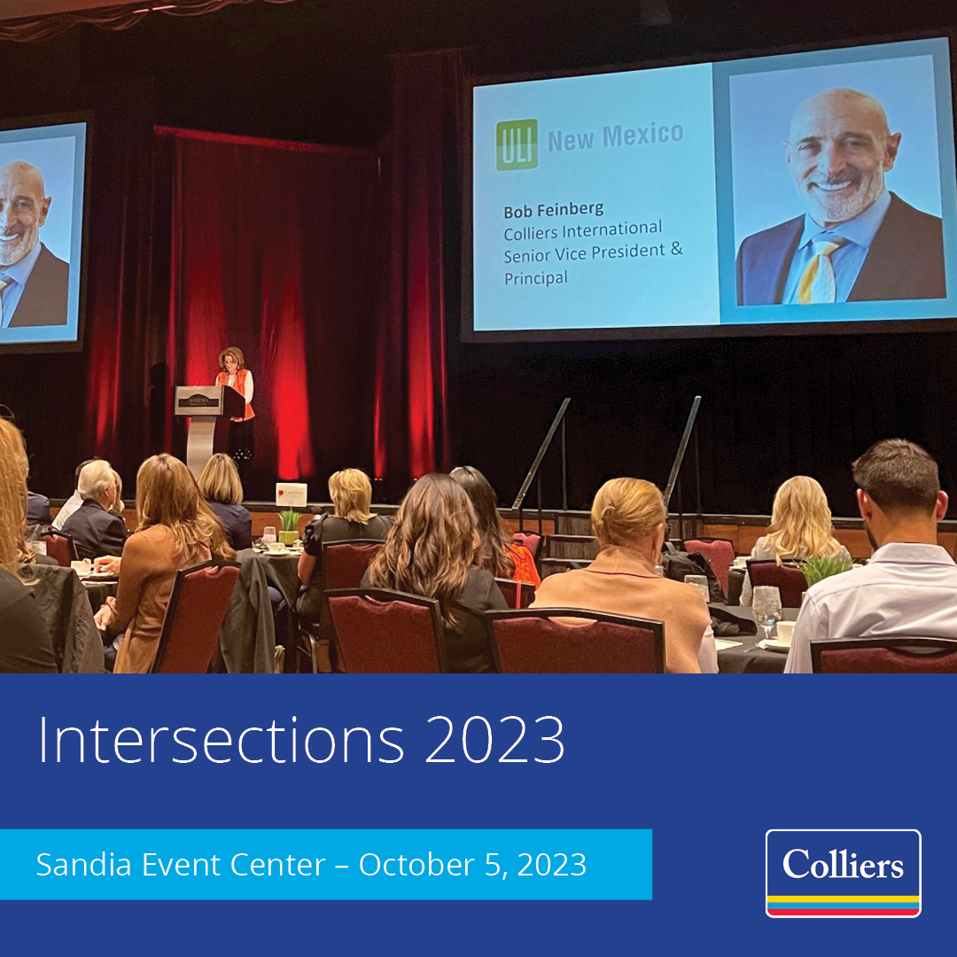 Colliers_NM's tweet photo. Intersections 2023 with @Colliers_NM!
Shoutout to our own Kate Potter, a driving force behind the @ULINM “One Site at a Time” program.
#imaginethepossibilities #Intersections2023 @RansomWith @FeinbergTeam @_inspiredventures @CARNMNM @CREWNM @NAIOPNM #ccimnm #sior #irem https://t.co/fHmQFCZwZy
