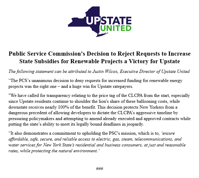 Read our statement on the groundbreaking decision issued today by the #NYSPSC 👇
upstateunited.com/news/public-se…
