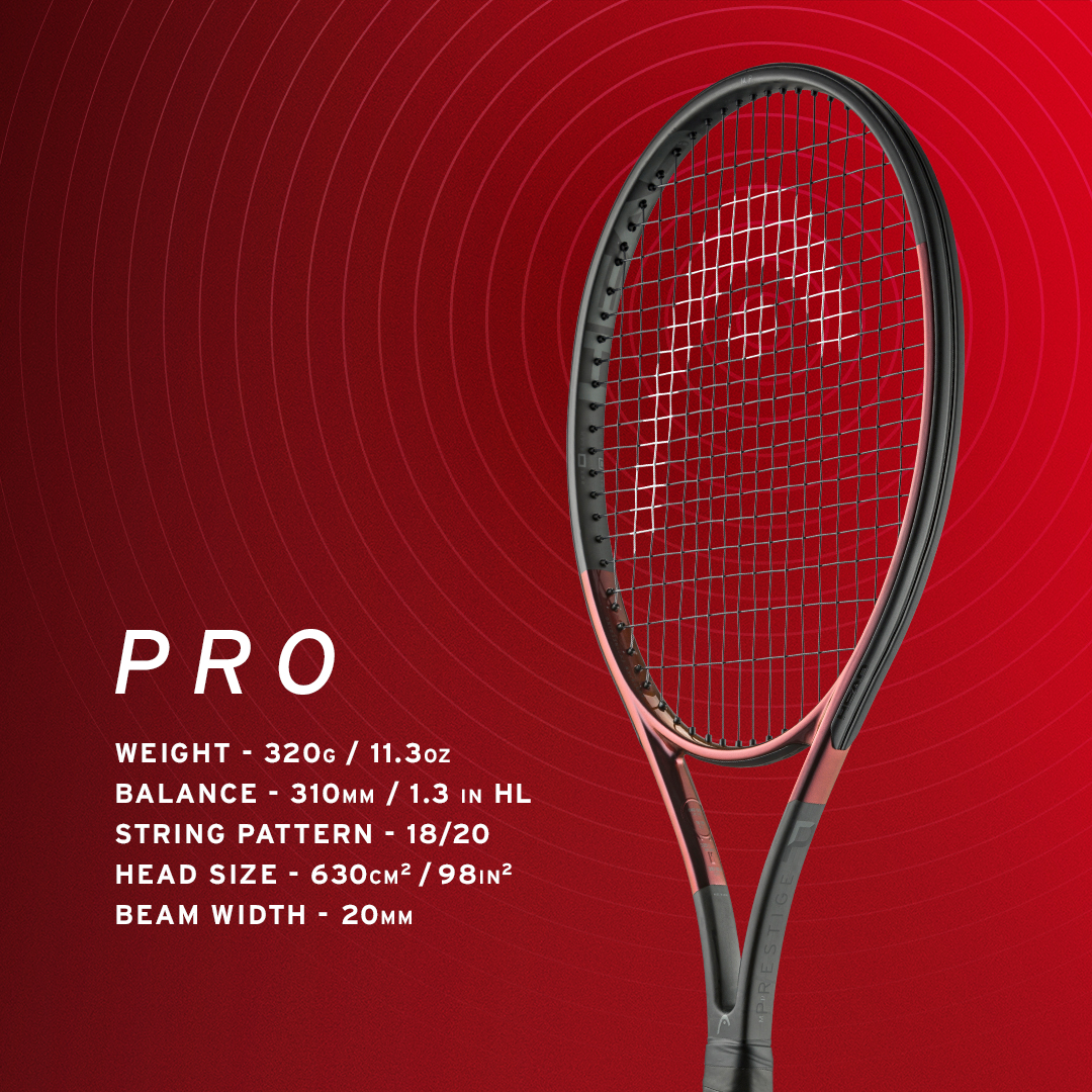 head_tennis's tweet image. Today is the worldwide launch of the Prestige racquet. ❤️‍🔥

Take a look at the specs of the new line. 🥰🎾

#TeamHEAD | #RightOnPoint | #Prestige2023 | #Launch
