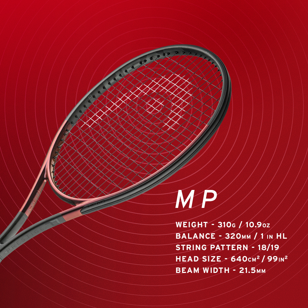 head_tennis's tweet image. Today is the worldwide launch of the Prestige racquet. ❤️‍🔥

Take a look at the specs of the new line. 🥰🎾

#TeamHEAD | #RightOnPoint | #Prestige2023 | #Launch