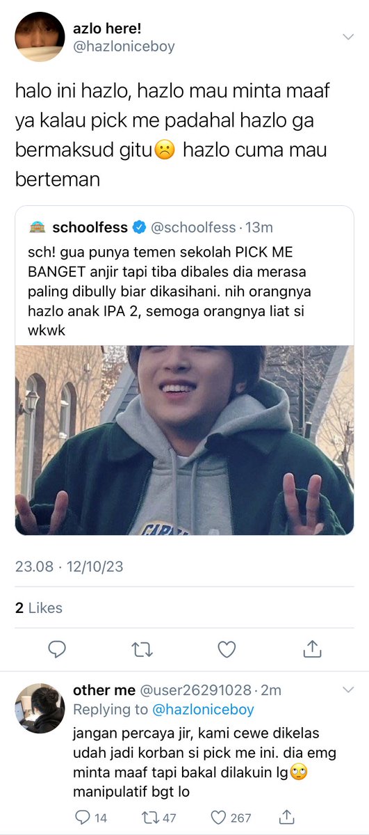 zhongchenyle's tweet photo. Pick Me!
- markhyuck au by @zhongchenyle 

Menerima label pick me hanya karena obsesi nya kepada si ketua osis. https://t.co/gRNxyTJAgy