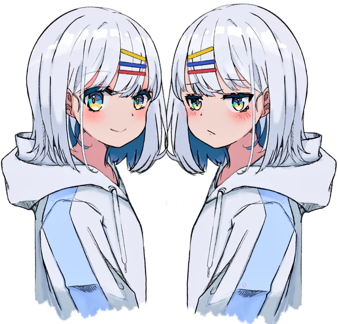 #イラスト #イラスト練習 可愛いだろ( *¯ ꒳¯*) 双子ちゃんみたい