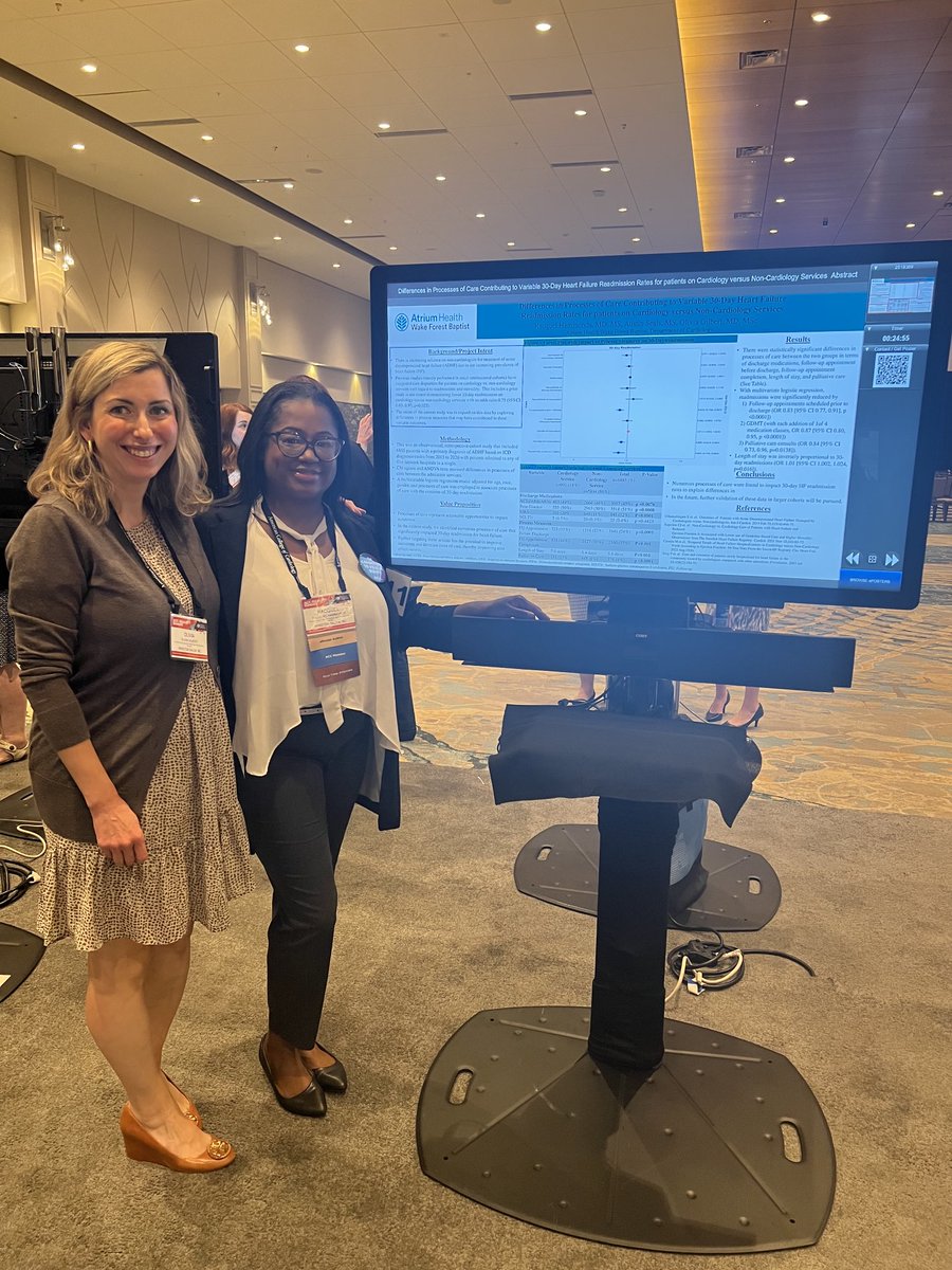 Great data by ⁦<a href="/RacquelHamMD/">Racquel Hammonds</a>⁩ on different processes of care contributing to variable outcomes for HF patients admitted to cardiology versus noncardiology services: cardiology services with more successful/efficient followup &amp; palliative care #ACCQuality23