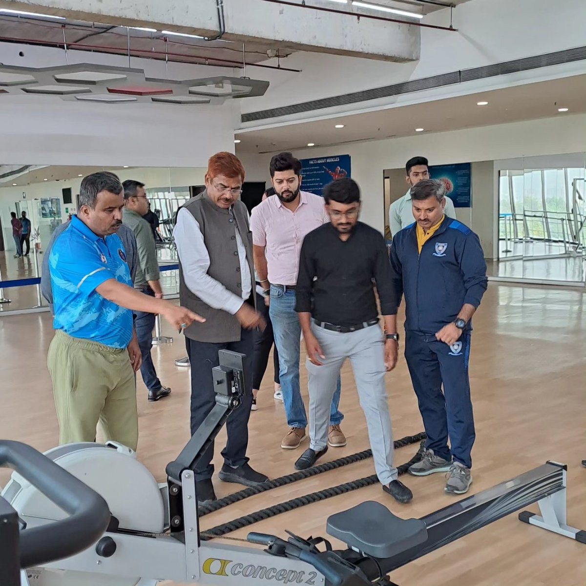 SETransStadia's tweet photo. We're Honored to host the Hon'ble DG Sh. R.S. Ninama Ji and Secretary SAG Sh. R.D. Bhatt Ji at TransStadia! 🏟️ 

Their visit today marks a pivotal moment in the journey towards spectacular upcoming events! 🌟

#SportsExcellence #sportsauthorityofgujarat #TransStadia https://t.co/ff0VUk2C6d