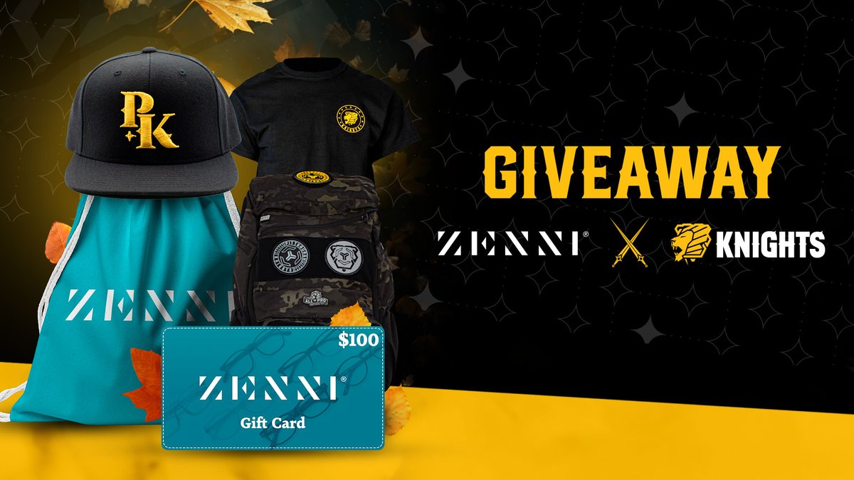 5 Days left to enter the Knights X @zennioptical Sweepstakes 💰 🎁$500+ in prizes! ✅Retweet and like ✅Signup at: bit.ly/3t71Mql