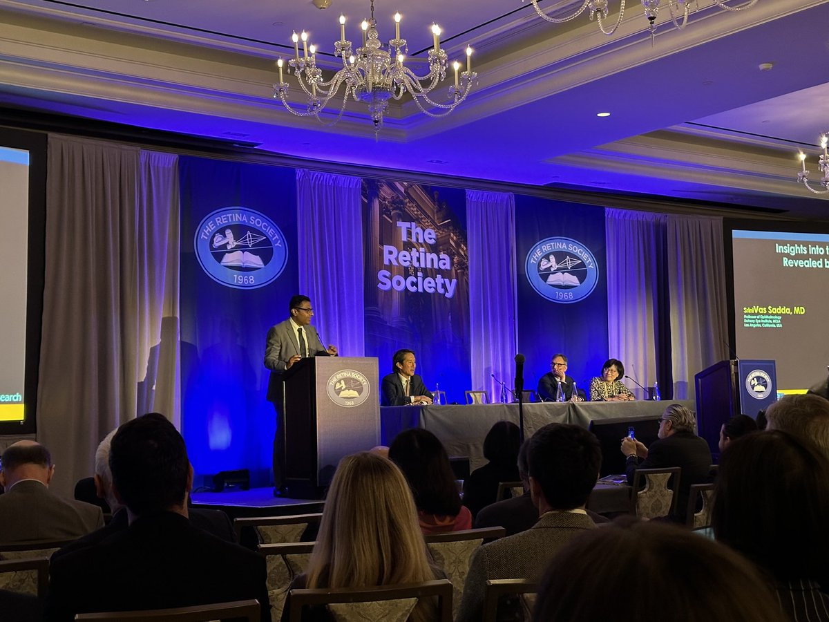 Congratulations to SriniVas Sadda for being awarded the Retina Research Foundation Award and presenting the Schepens lecture #RetinaSocietyNYC2023 on imaging insights into the pathophysiology of macular degeneration @allenho