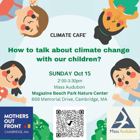 Just 3 days away…join us for this FREE event. Bring your kids, they’ll spend time with ⁦<a href="/MassAudubon/">Mass Audubon</a>⁩ educators while you talk climate change. Snacks+beverages, happening 🌧 or 🌞 (we’ll be inside) but please RSVP here massaudubon.org/programs/magaz…