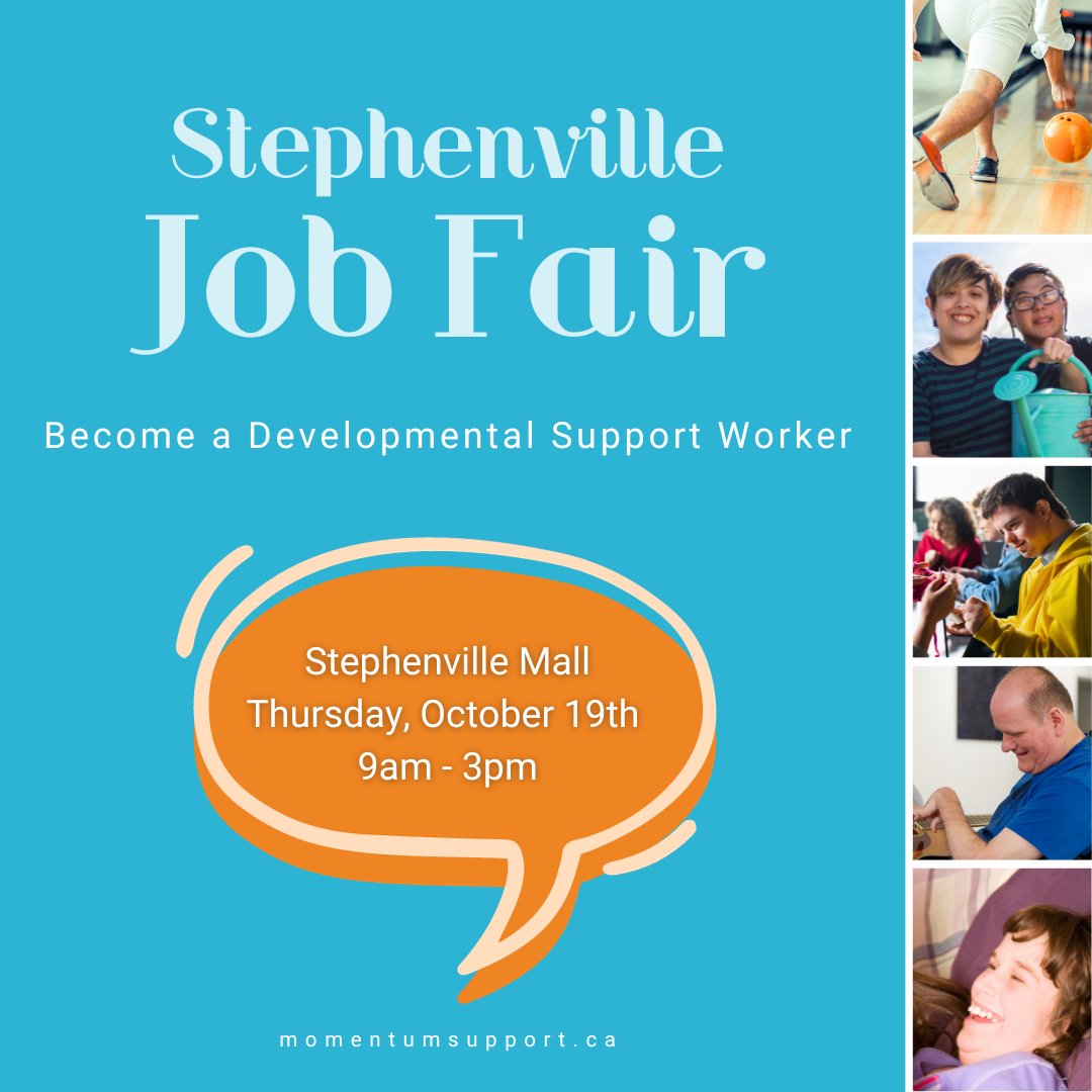Get ready, Stephenville! We're hosting a Job Fair! 🙌 

Come say hello to our team members on Thursday, October 19th, from 9am-3pm and learn all about #EnhancingFutures.

#MomentumSupport #JobFair #Brightisle #Stephenville #WeMakeCareBetter