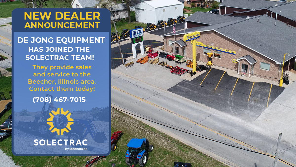 We are excited to welcome De Jong Equipment to the Solectrac team. They provide sales and service to the Beecher, IL area. Contact them today to learn more about the e25G #electrictractor. (708) 467-7015 bit.ly/3tv2Ep3 #solectracdealer #tractors