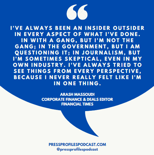 PressProfiles's tweet photo. We're back. Season 3 of Press Profiles is here with ourt favorite "outsider", the FT's @ArashMassoudi.
Listen here, or wherever podcasts are available.
https://t.co/yYf2gCgMnm https://t.co/592gHTf4zI