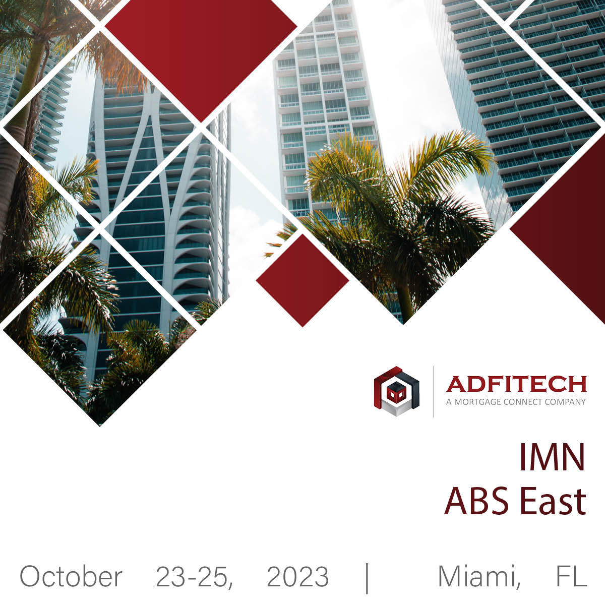 ADFITECHInc's tweet photo. We will be attending the IMN ABS East in Miami, FL, on October 23-25!

Come meet with us to chat about all your mortgage quality control, due diligence or other loan review needs!

#IMN #MortgageQualityControl #MortgageDueDiligence #MortgageQC #QCServices  #ADFITECH https://t.co/9LWThTt3Xz