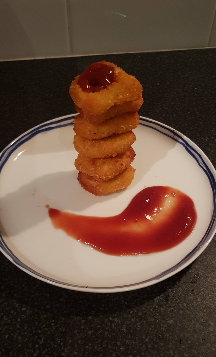 de-boned chicken with breadcrumb crust and tomato reduction