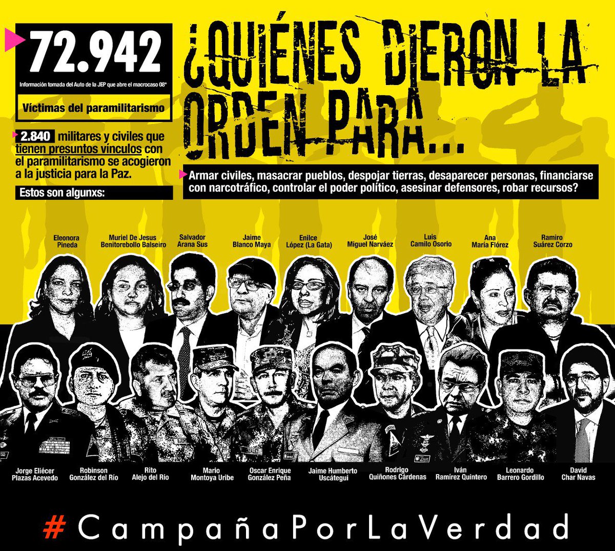 URGENTE ⚠️*Este es el mural que no quieren que revelemos a la sociedad colombiana
 La verdad sobre el paramilitarismo. ¿Quienés dieron la prden para? 

COMPARTE Y APOYANOS EN LA CALLE 80 CRA 30*

#QuienDioLaOrden 
#CampañaPorLaVerdad