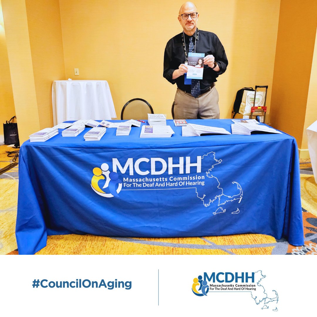 Today, #MCDHH's CATTS team is representing MCDHH services at the Massachusetts Council on Aging Conference in Danvers, Massachusetts. #CouncilOnAging