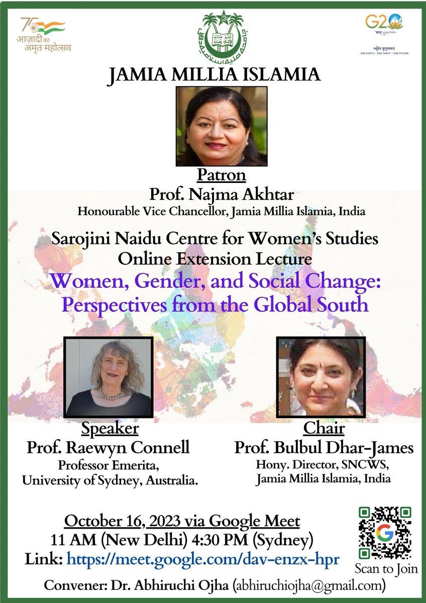 AbhiruchiO's tweet photo. Forthcoming: Prof. Connell at SNCWS on Oct 16@ 11 AM IST https://t.co/JzyN5fRmKb