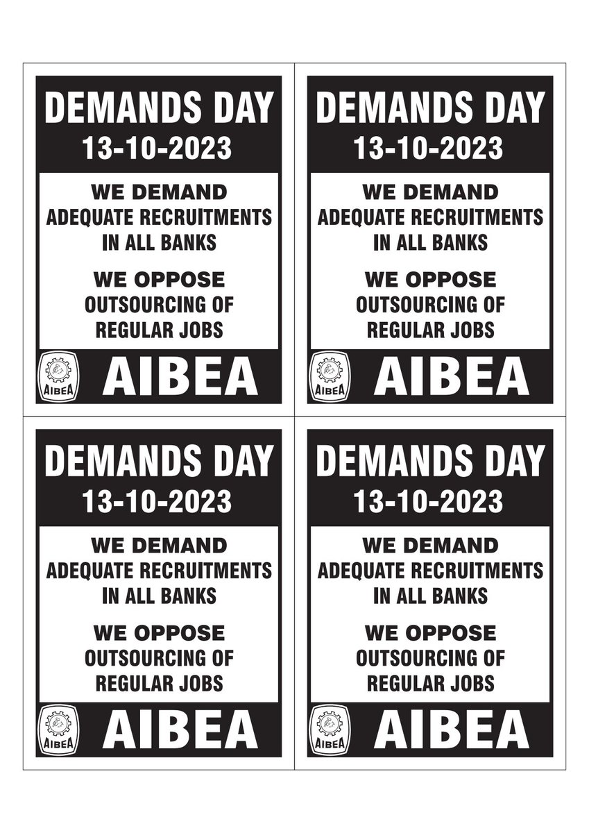 ChVenkatachalam's tweet photo. Badges for tomorrow.. 👇

Let's Demonstrate our determination to get adequate recruitments in all banks.. 🚩

#AIBEA https://t.co/3XLAFMaxWj