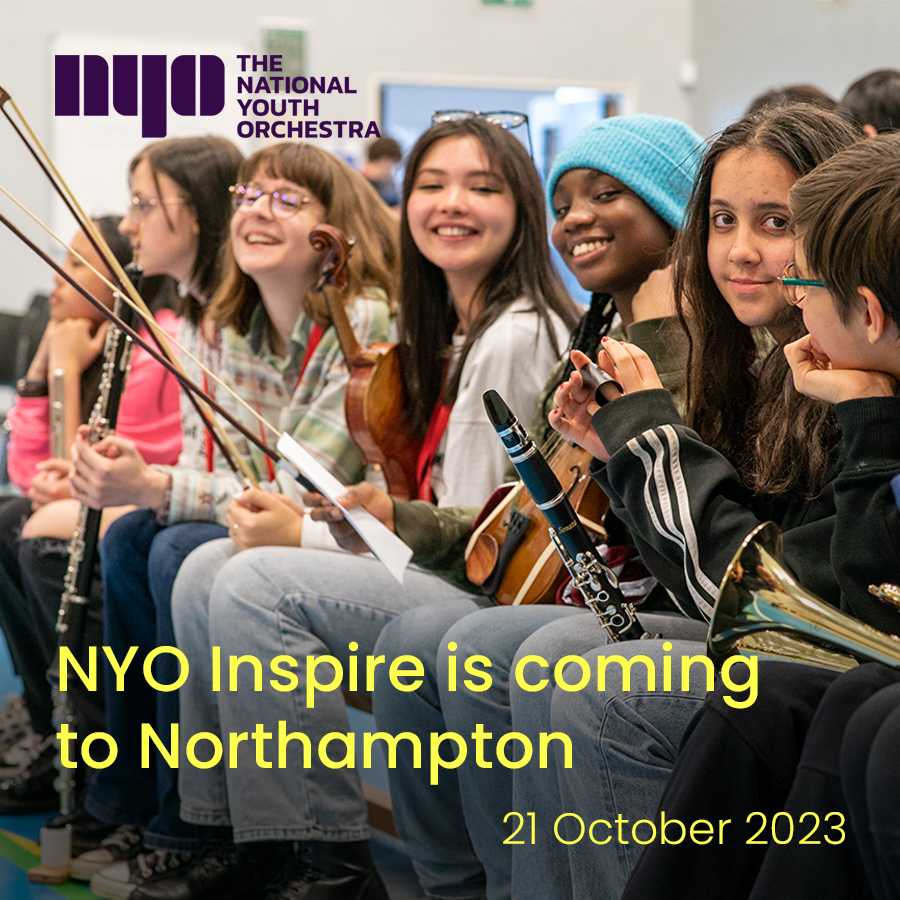 We are SO VERY EXCITED to be welcoming ⁦@NYO_GB to ⁦@MAA_DRET⁩ in Northampton on Saturday 21st October, in partnership with ⁦@NMPATrust!⬇️ Sign up for NYO Inspire, for local musicians aged 11-18 and who play an instrument at Grade 3+ level: nyo.org.uk/events/nyo-ins… It's free!