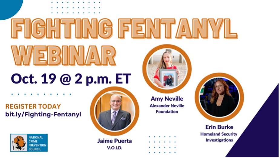 Want to help end the fentanyl epidemic?

Join <a href="/anfhelp/">Alexander Neville Foundation</a> for <a href="/McGruffatNCPC/">McGruff The Crime Dog®</a>’s Fighting Fentanyl Webinar on Oct. 19 at 2 p.m. ET.

Register here: bit.ly/Fighting-Fenta…

#FightingFentanyl #CrimePreventionMonth