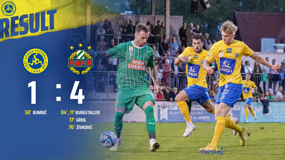 FirstViennaFC's tweet photo. Unsere Jungs müssen sich im Testspiel gegen SK Rapid geschlagen geben. 💛💙 #ViennaFamily #comeonvienna https://t.co/s4DAuHxyoM