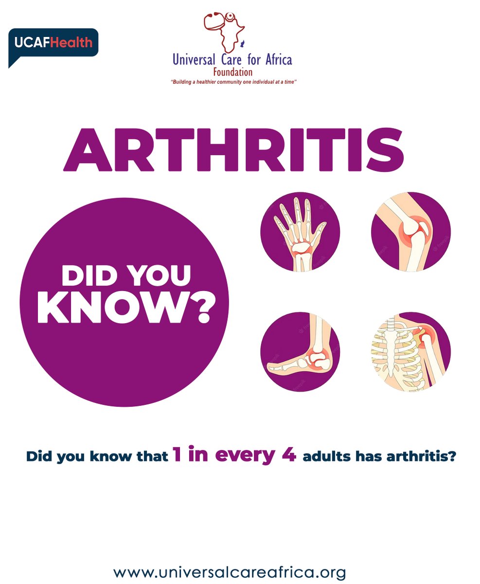 ucaf_1's tweet photo. Did you know that 1 in every 4 adults has arthritis? https://t.co/YWdx4K335b