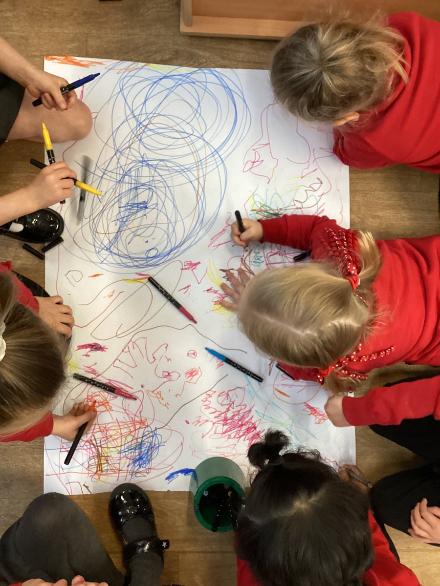 Experimenting with mark-making in different ways, enhancing fine-motor skills in the process! #harrowgateacademy #harrowgateeyfs #harrowgateenglish #harrowgateart