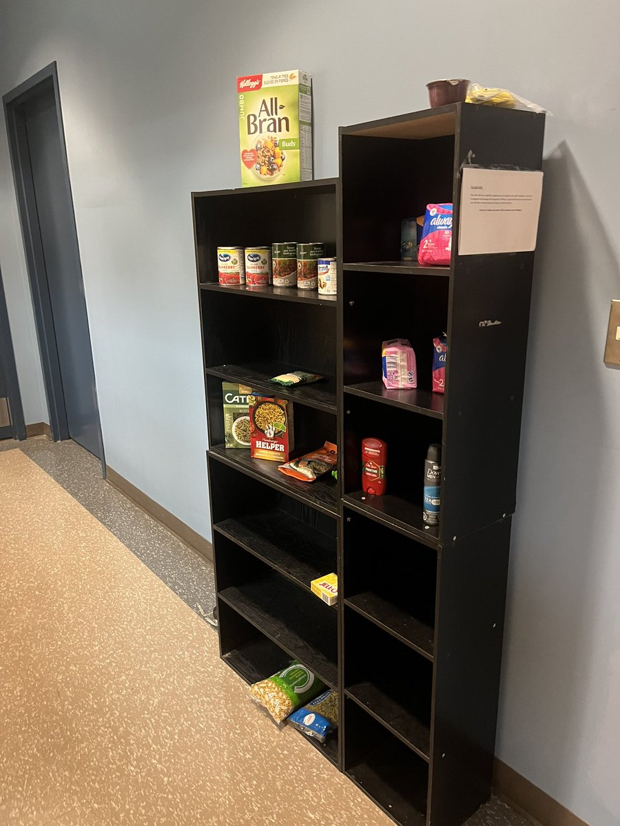 Last week our pantry was FILLED thanks to generous donations from our staff, students and community for our campus food drive! 😊👏

Today, it looks quite bare. We are always looking for donations for the student pantry at @easterncollege ! Let me know if you’d like to help!