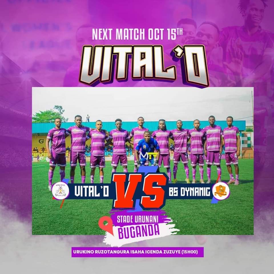 🟪NEXT GAME⬜️

VITAL’O FC vs BS DYNAMIQUE

🗓️ : 15/10/2023
📍: Province Cibitoke 
🏟️: Stade Urunani 
⌚️: 15h30 

#primusleague #burundi #VitalOFC