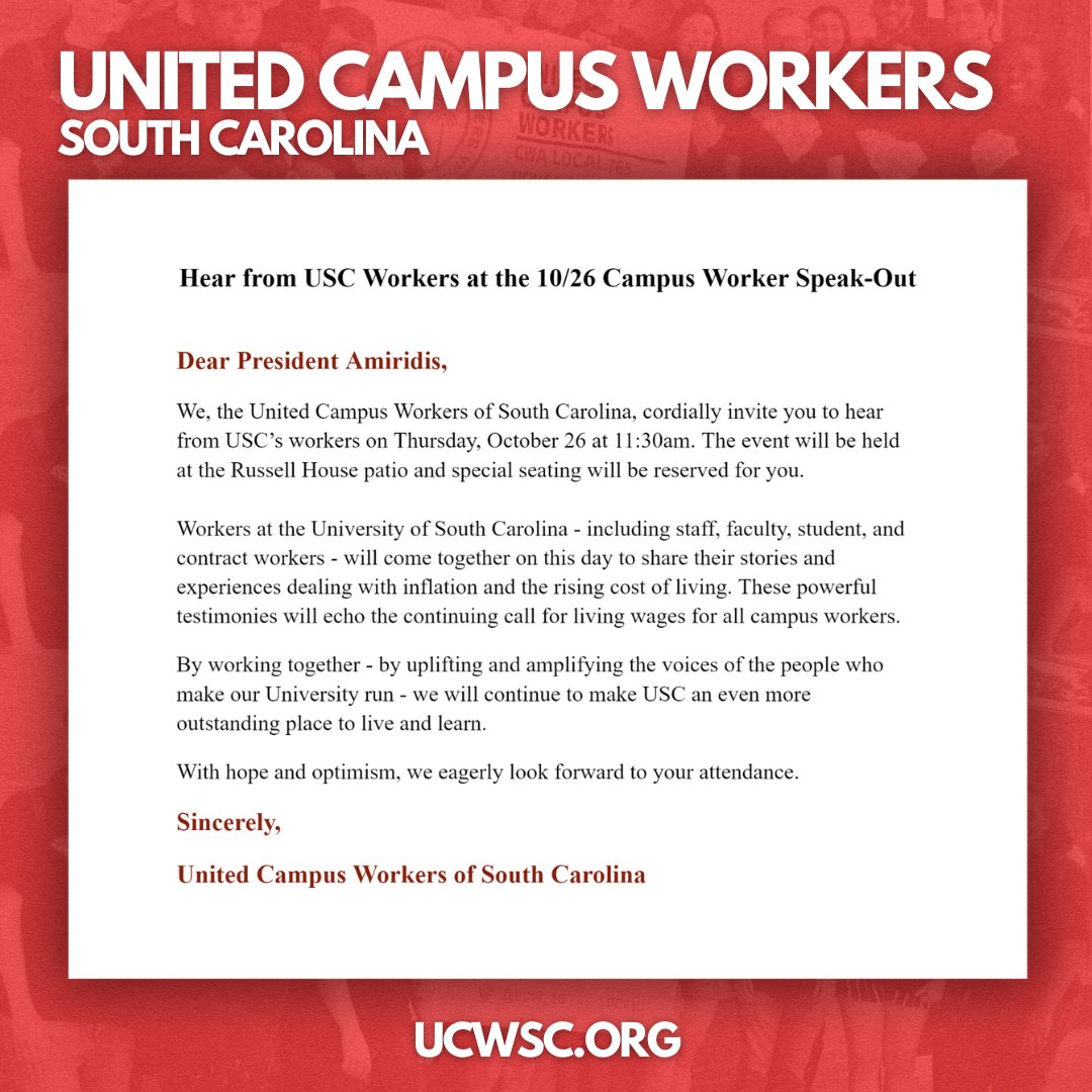 United Campus Workers - SC tweet media