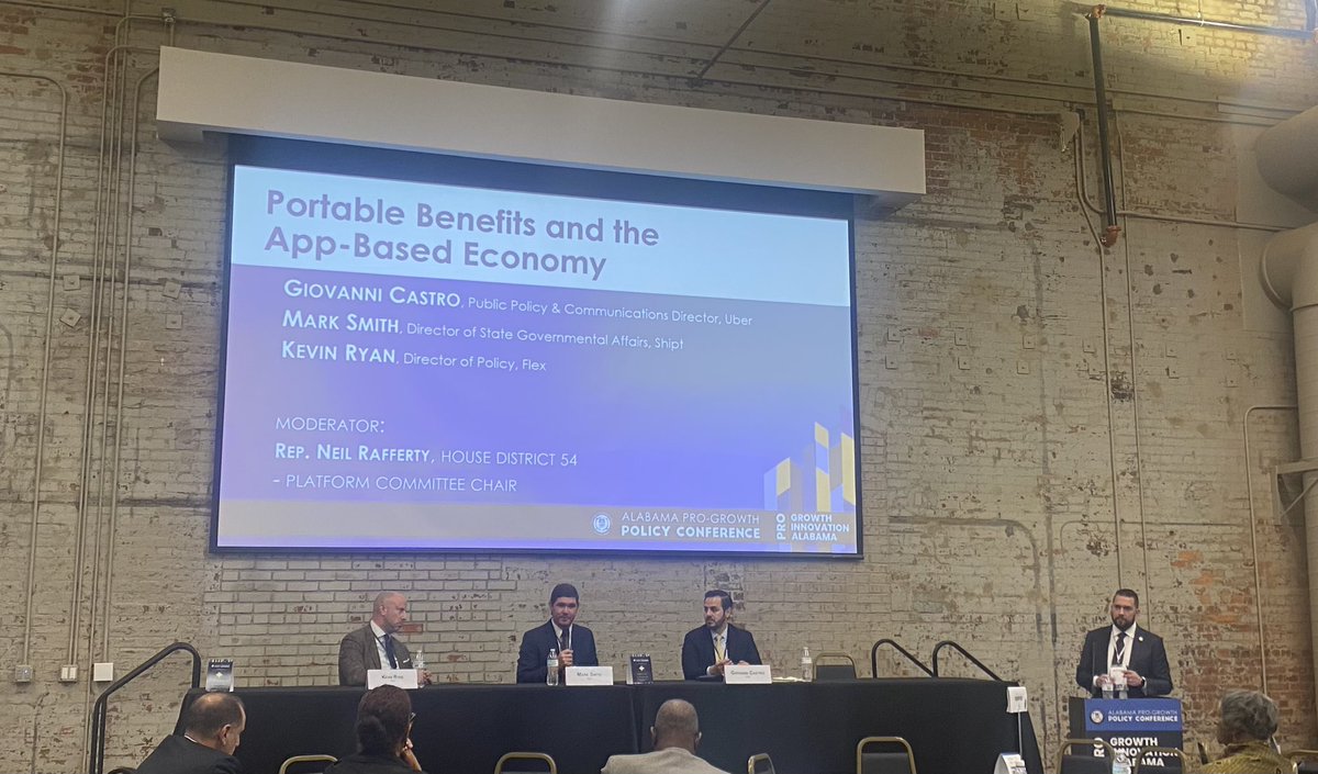 wpfuller3's tweet image. Great discussion this AM at @ALHouseDems Pro-Growth conference re: portable benefits in the gig economy. Panel w/ @RepRafferty included reps from @Uber, @Shipt &amp;amp; @FlexAssoc.
