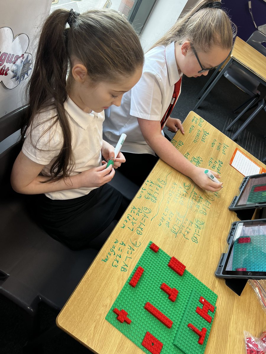 MissCEdu's tweet photo. P7/6 were learning to calculate area. They used Lego as a concrete resource to support understanding and built their own area models. Some tackled compound shapes on their first try! #MathsWeekScotland #GlasgowCounts #MakingMathsCount https://t.co/s4q56MZp0M