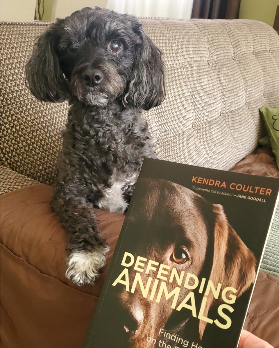 Nesca and I participating in @DrKendraCoulter's giveaway contest in support of our local animal charity, @EtobHumaneSoc 🐾📖🧡 #DefendingAnimals