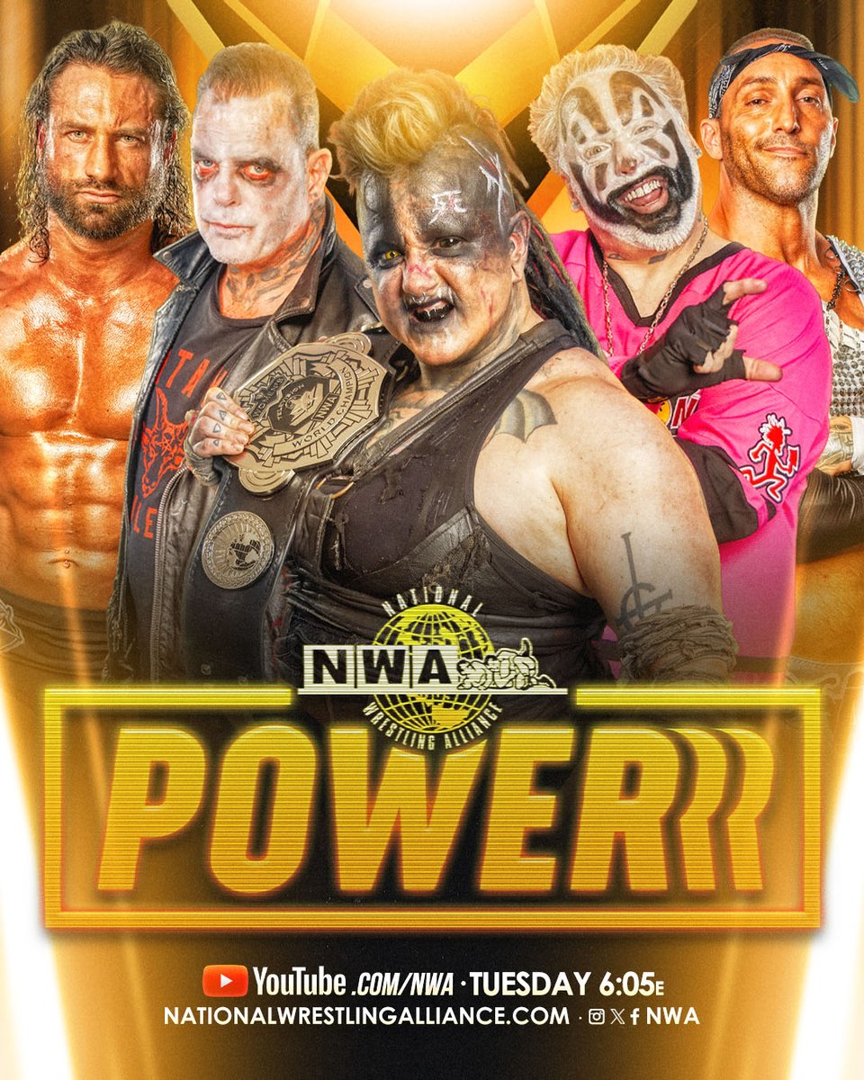Experience wrestling as it was meant to be with #NWAPowerrrr, Tuesdays at 6:05 pm EST on YouTube, or catch it on your own time anytime after!!!!

The National Wrestling Alliance: where history lives and legends are forged. Get your tickets to upcoming events at