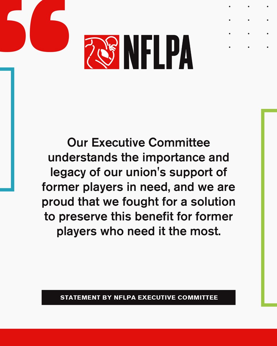 Our Executive Committee's statement on preserving total & permanent disability benefits for former players ⤵️ Read more here: bit.ly/3txpDQk