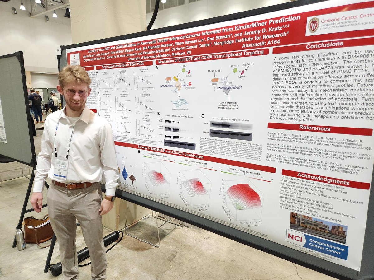Great work by Austin Stram reporting combination transcriptional targeting of BRD4 +  CDK9 inhibition in <a href="/PanCAN/">PanCAN</a> #organoids #targets23 <a href="/UWCarbone/">UW Health | Carbone Cancer Center</a>