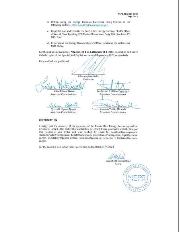 🚨 📢 <a href="/EnergiaNEPR/">Negociado de Energía de Puerto Rico</a> of <a href="/JuntaJRSP/">Junta Reglamentadora Servicio Público</a> seeks informal comments &amp; feedback from stakesholders and general public on or before November 11, 2023 on potential revisions to Regulation on Microgrid Development. Access Docket No. NERP-MI-2023-0007 👉👉 bit.ly/3LTDzKv