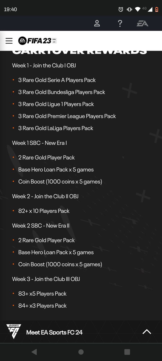 NTB1994's tweet photo. @EASFCDirect How about all the missing packs?!! I only got the week II sbc and week II Objective packs... https://t.co/9cKptoyxjq