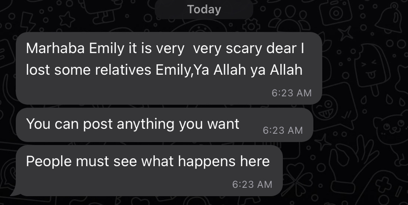 from a friend in gaza in the last few days, shared with her permission. it is hell on earth.