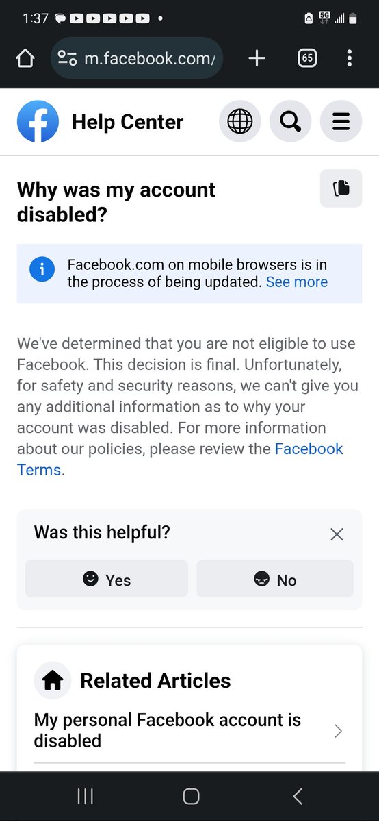 T3P7Y's tweet photo. @facebook so I get a notification someone was accessing my account in California, I hit block, and now my account is just gone. I can't even get any answers.... https://t.co/qWyicLw8mC